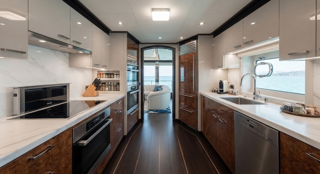 Dining area on a superyacht